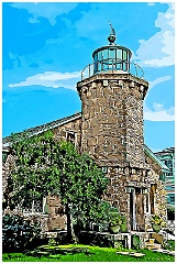 Stonington Harbor Lighthouse Tower - Digital Painting